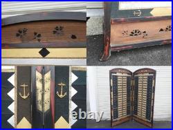 Pre-war Imperial Japanese Navy Pennant Set 38 pcs in Folding Screen Taisho Pre-war Imperial Japanese Navy Pennant Set 38 pcs in Folding Screen Taisho