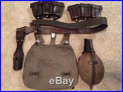 Pre ww2 german Belt, bayo frog, pouches, breadbag, canteen lot deal all dated