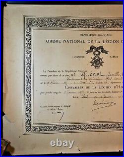 President Of France Gaston Doumergue Signed Diploma Legion Of Honor Order 1925