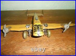 Prewar Marx 1930's Bomber Airplane High Grade with Beautiful Army Colors