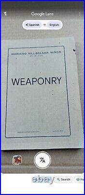 Prontuaro de Armamento By Mariano Villoslada Minon 1939 Rare Spanish Weaponry