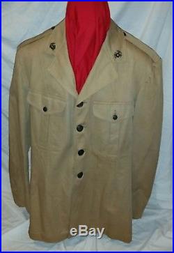 Pvt Burleigh M Odum USMC Summer Khaki Coat CHINA USS LEXINGTON 1927-36 US MARINE