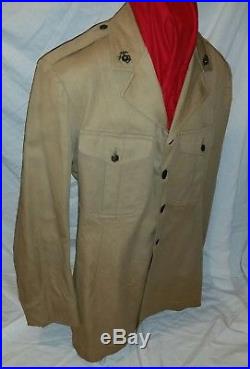 Pvt Burleigh M Odum USMC Summer Khaki Coat CHINA USS LEXINGTON 1927-36 US MARINE