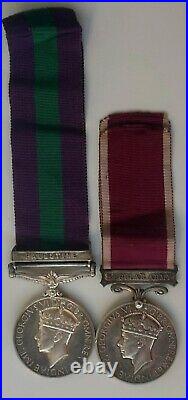 RAMC Palestine Clasp King's Own GSM and LSGC Medal Pair, UK. Lieut. Col