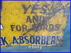 RARE! 1920's/30's Antique HOO-DYE Houdaille Shock Absorbers Metal Sign! RARE