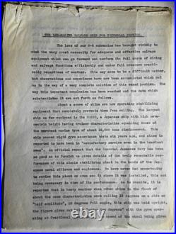 RARE 1928 Elmer Sperry Submarine Salvage Ship Proposal USS S-4 Naval History