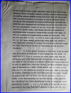 RARE 1928 Elmer Sperry Submarine Salvage Ship Proposal USS S-4 Naval History