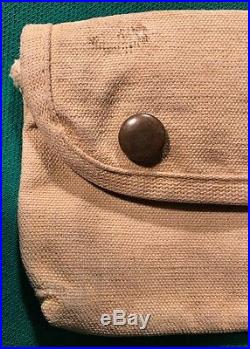Rare Early Pre Ww2 Usmc Canvas Two Snap First Aid Pouch Depot Made Carr Snaps