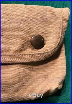Rare Early Pre Ww2 Usmc Canvas Two Snap First Aid Pouch Depot Made Carr Snaps