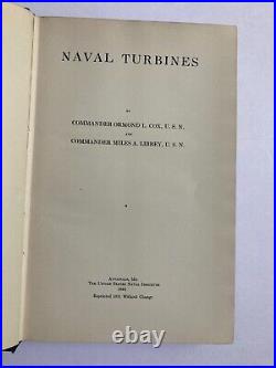 RARE Naval Turbines Book United States Naval Institute 1924 Cox Libbey Foldouts