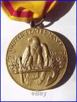 RARE ORIGINAL PRE WW2 1st TYPE USN NAVY CHINA SERVICE CAMPAIGN MEDAL VG+ with BOX