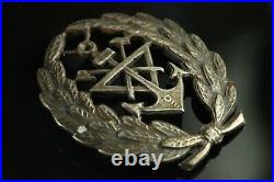 RARE Original 1920s Latvia School of ship carpenters Silver Breast Badge #985