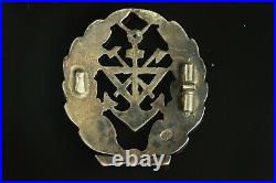RARE Original 1920s Latvia School of ship carpenters Silver Breast Badge #985