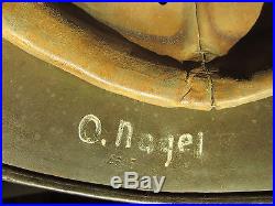 RARE Original M35 ET60 German Helmet Liner Chin Strap Pin Badge Metal Signed USA