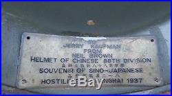 RARE! Original Shanghai 1937 Sino Japanese War Chinese German M-35 Steel Helmet