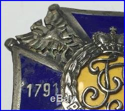 RARE POLISH 8TH Cavalry REGIMENT PONIATOWSKI BADGE Cross Order medal SILVER