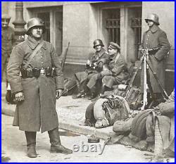RARE! POST-WW1 GERMAN KAPP PUTSCH FREIKORPS in BERLIN 1920 PHOTO POSTCARD RPPC
