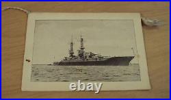 RARE Post WWI 1919 JULY 4th MenuU. S. S.'Battleship' MISSISSIPPIShip Photo