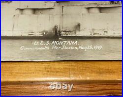 RARE U. S. S. Montana Battleship Yard long Photo 1919 Pyle Photo Co. Waltham Mass