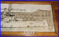 RARE U. S. S. Montana Battleship Yard long Photo 1919 Pyle Photo Co. Waltham Mass
