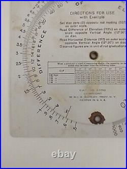 RARE WHITEHEAD & HOAG CONTRACT 1845 Cox's Stadia Computer Elevation Distance