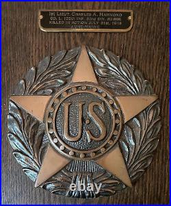 RARE! WW1 U. S. ARMY HERO! 32nd INF. DIVISION VICTORY MEDAL KIA PLAQUE JUL 1918