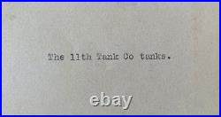 RARE! WW1 US ARMY 11TH TANK CO. SCHOFIELD BARRACKS TERR. Of HAWAII 1922 PHOTO