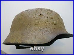 REPRO WW2 German DAK / Mediterranian Italian Sand Tan Helmet LARGE 61 Liner Size