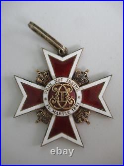 ROMANIA KINGDOM CROWN ORDER GRAND CROSS BADGE WithO SWORDS. 1932 TYPE, 2ND VAR. RR