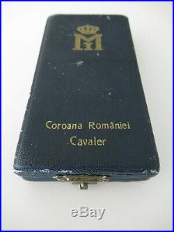 ROMANIA KINGDOM CROWN ORDER KNIGHT GRADE With SWORDS TYPE 2 1938 VAR. CASED RR! 5