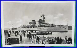 RPPC Photo Postcard Hr. Ms. Cruiser Java Netherlands Ship Torpedoed By Japan 1942