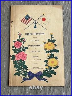 Rare 1906 USS Flagship Alabama Roster & American Fleet Program Japan with Extras