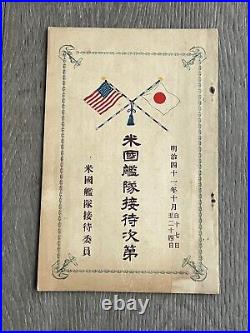 Rare 1906 USS Flagship Alabama Roster & American Fleet Program Japan with Extras