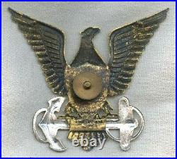 Rare 1920's Early 1930's USCG Officer Hat Badge by Vanguard-NYC in Sterling