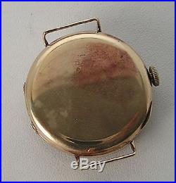 Rare 1925 Army Air Force Military Officers 9K Gold Trench Watch with Grill Guard