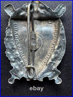 Rare 1929 French 11th Marine Artillery Regiment Brooch -Coat of Arms w Enamel