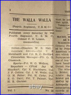 Rare! 1929 WW2 USMC Walla Walla News Shanghai China 4th Marines First Volume