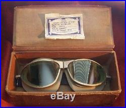 Rare 1930s American Optical Company Pilot Goggles in Case