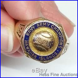 Rare 1932 Army Navy Hawaii Submarine Baseball Championship Ring Rose Family