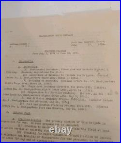 Rare 1934 9th Infantry Reg. Training Archive Camp Bullis, Fort Sam Houston Memos