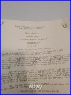 Rare 1934 9th Infantry Reg. Training Archive Camp Bullis, Fort Sam Houston Memos