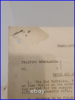 Rare 1934 9th Infantry Reg. Training Archive Camp Bullis, Fort Sam Houston Memos