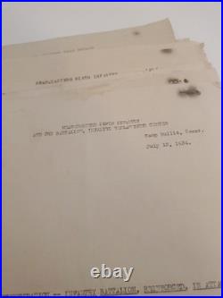 Rare 1934 9th Infantry Reg. Training Archive Camp Bullis, Fort Sam Houston Memos