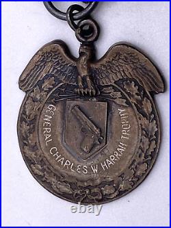 Rare 1937 Pre WW2 Gen. Charles Harrah medal with Colt Pistol adornment Sterling