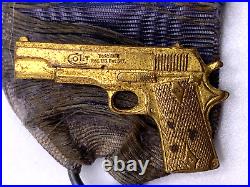 Rare 1937 Pre WW2 Gen. Charles Harrah medal with Colt Pistol adornment Sterling