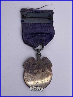 Rare 1937 Pre WW2 Gen. Charles Harrah medal with Colt Pistol adornment Sterling