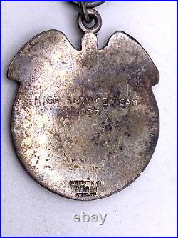 Rare 1937 Pre WW2 Gen. Charles Harrah medal with Colt Pistol adornment Sterling