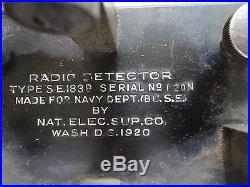 Rare 3 stage Crystal Radio RADIO DETECTOR MADE FOR NAVY DEPT. 1920
