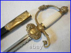 Rare Austrian sword for Commanders of the Fire Brigade sawback blade hand chased