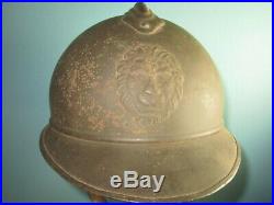 Rare Belgian M15 mustard helmet reused 1920's casque Stahlhelm casco elmo m